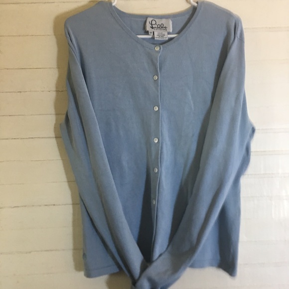 Lilly Pulitzer Tops - Lilly Pulitzer Classic Cardigan Light Blue Silk